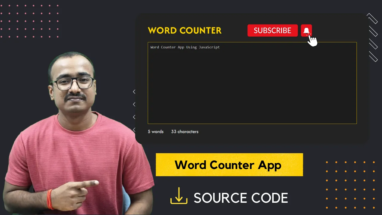 word counter app using JavaScript